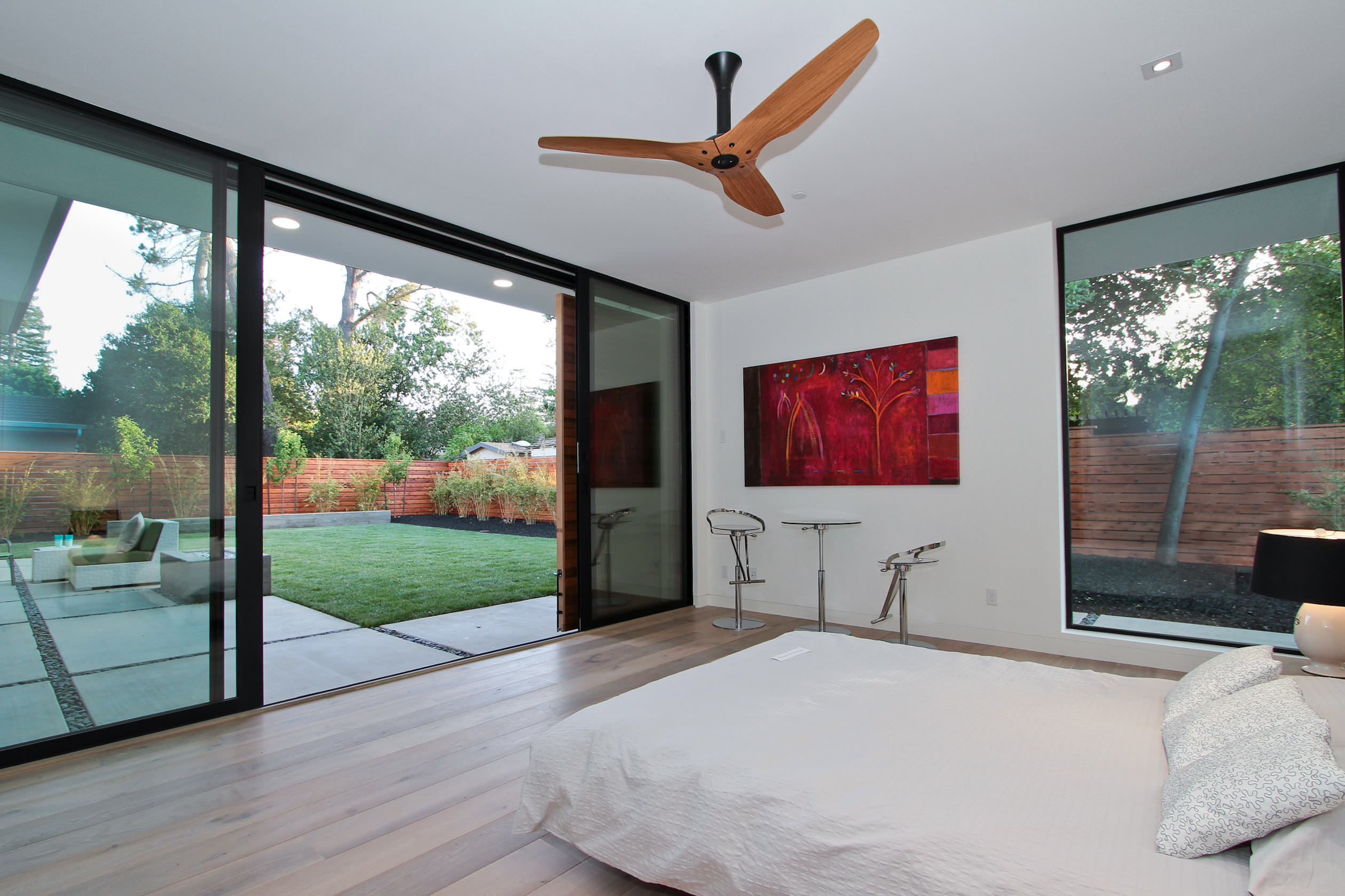 陽(yáng)臺(tái)鋁包木提升推拉門展示